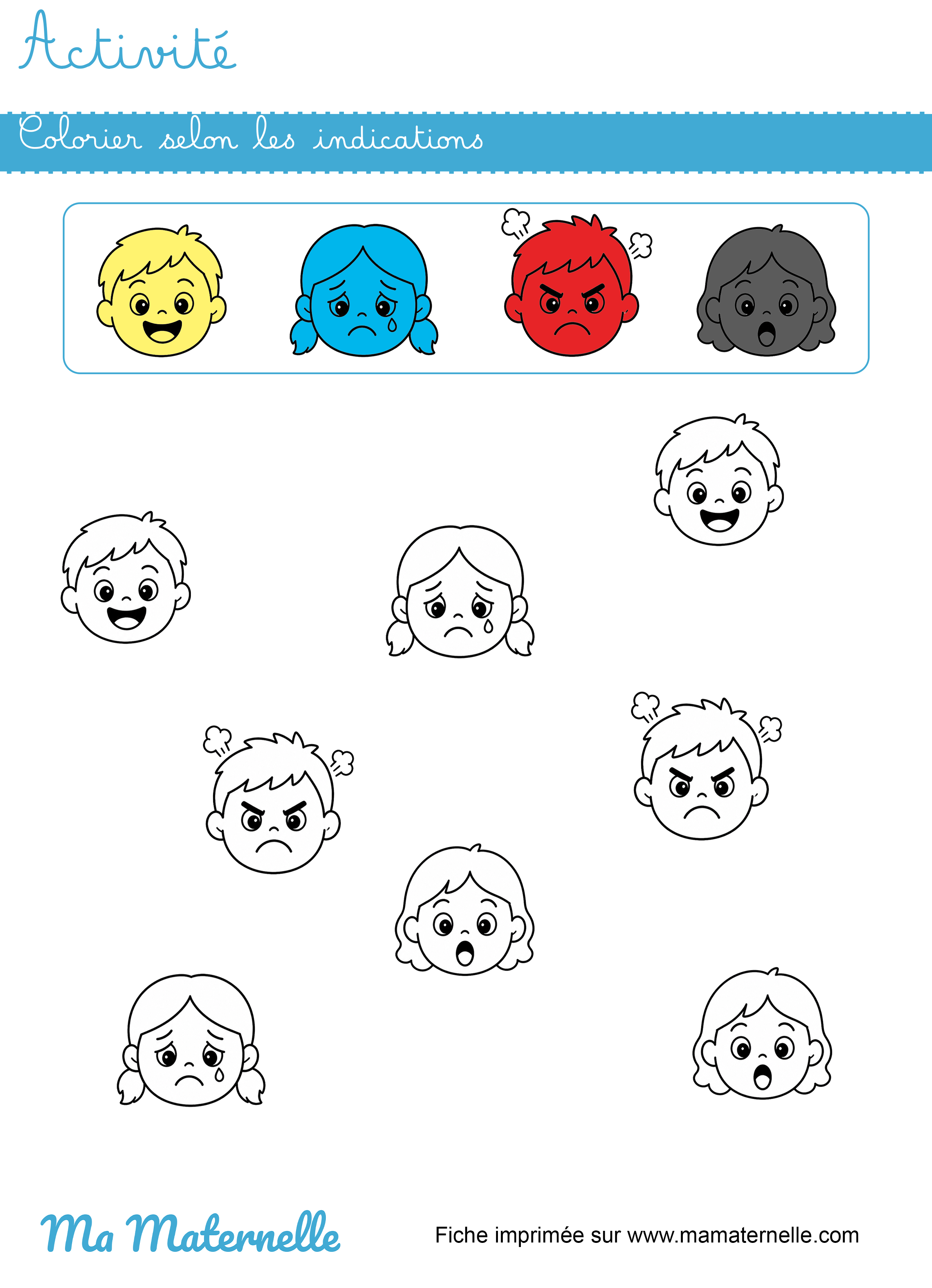 Activités - Activité : colorier selon les indications