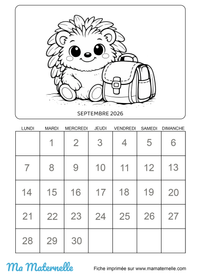 calendrier à imprimer gratuit