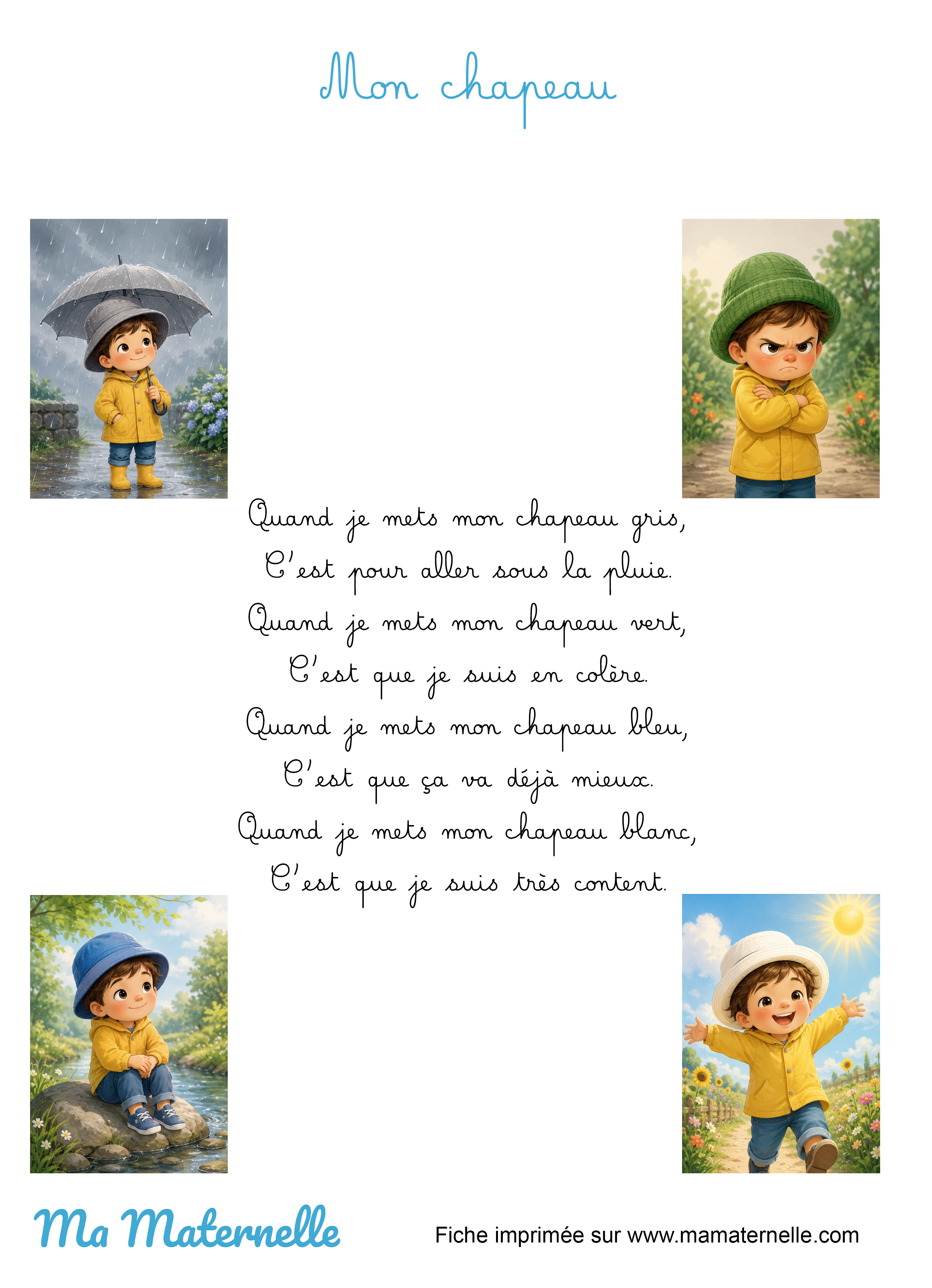 Activités - Chanson : mon chapeau