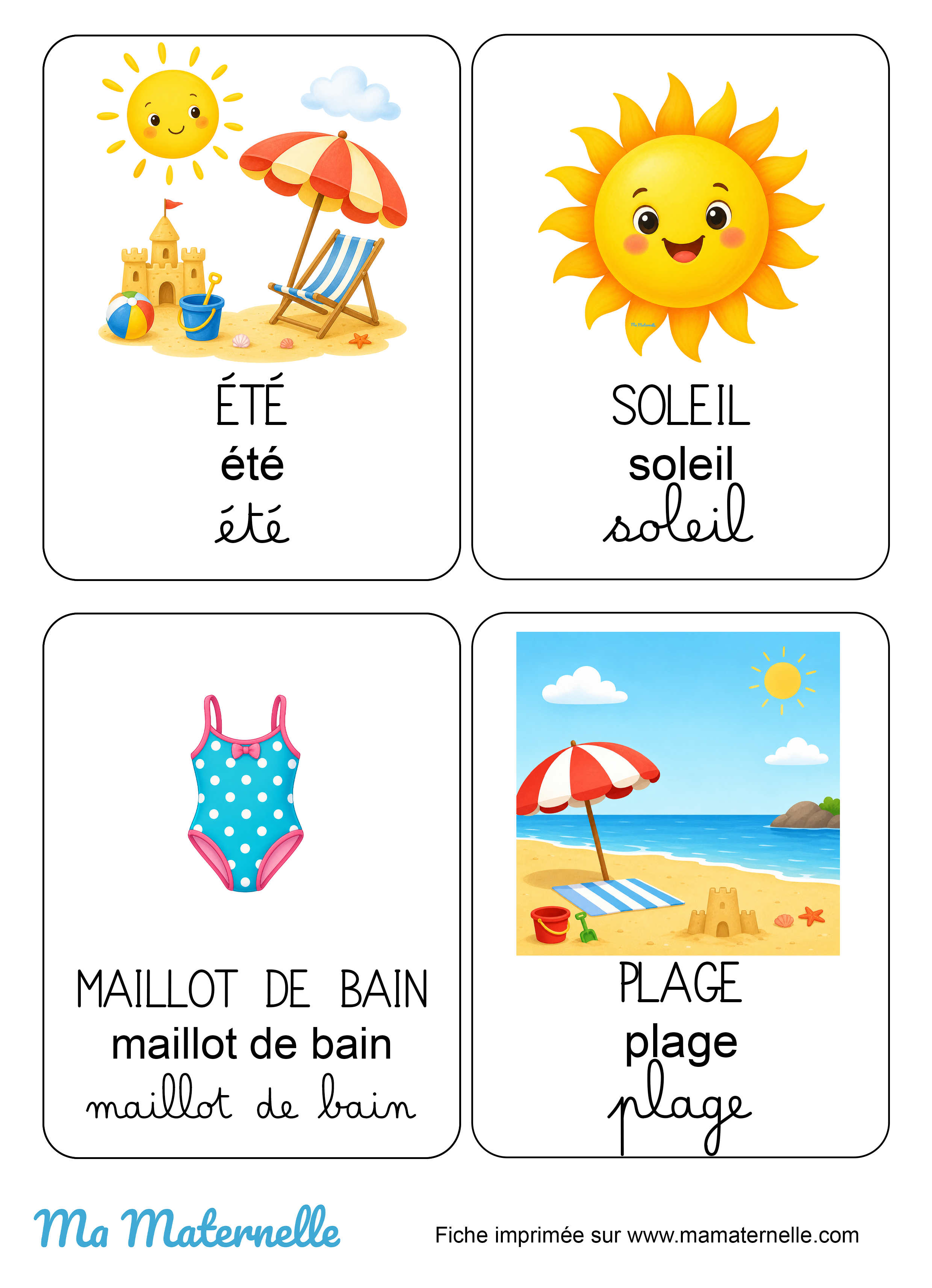 Activités - Imagier : l’été