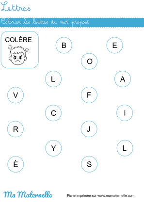 fiche maternelle émotions