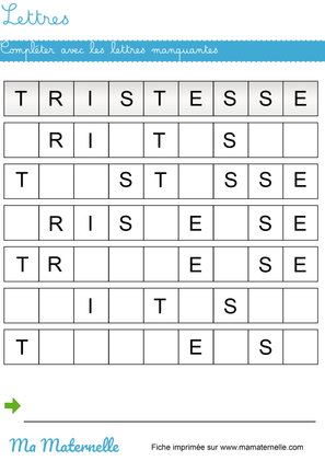 fiche maternelle