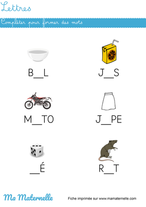fiche maternelle