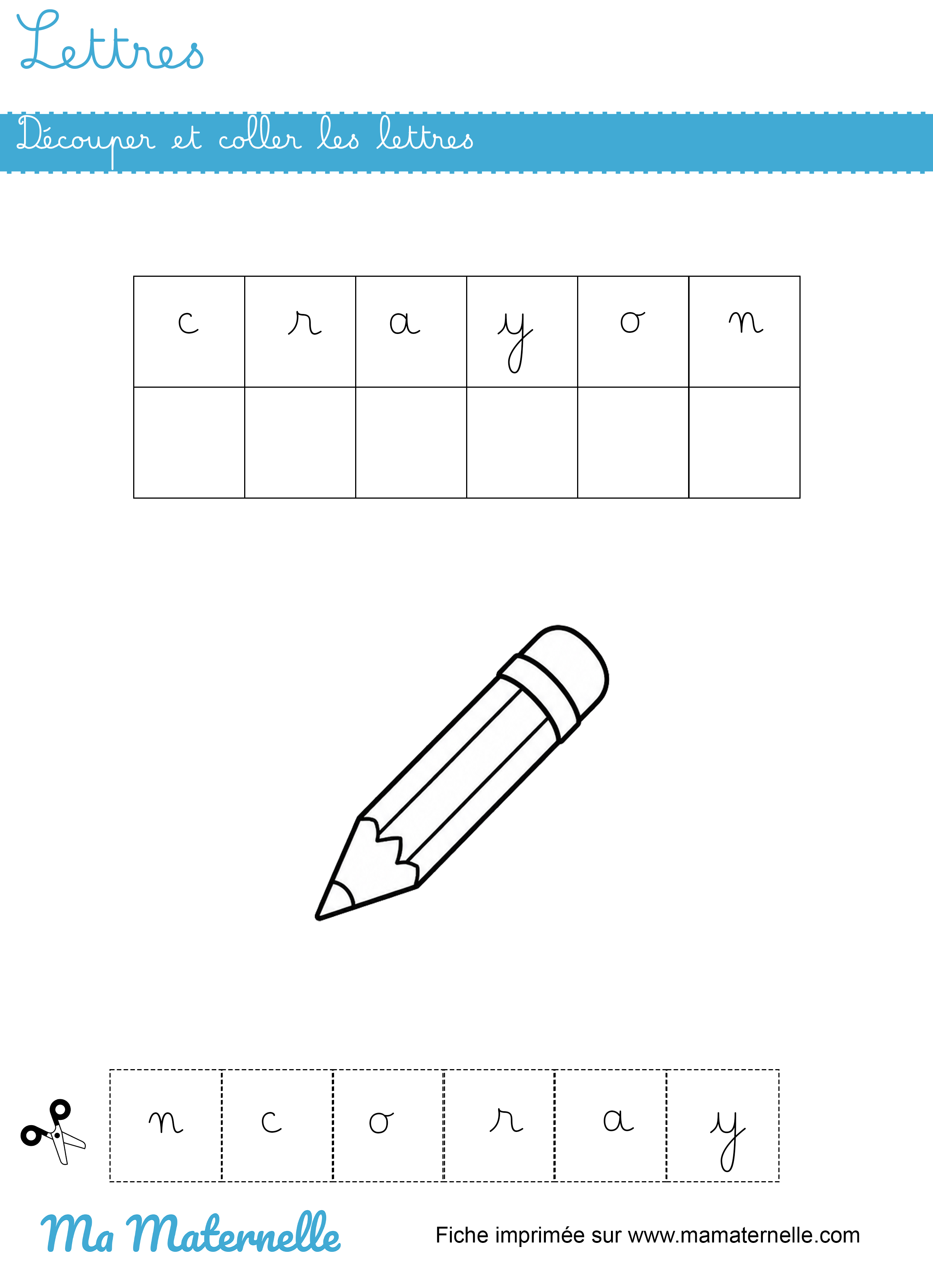 Grande section - Lettres : découper et coller les lettres