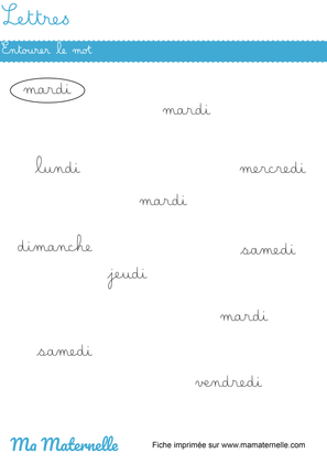 fiche grande section