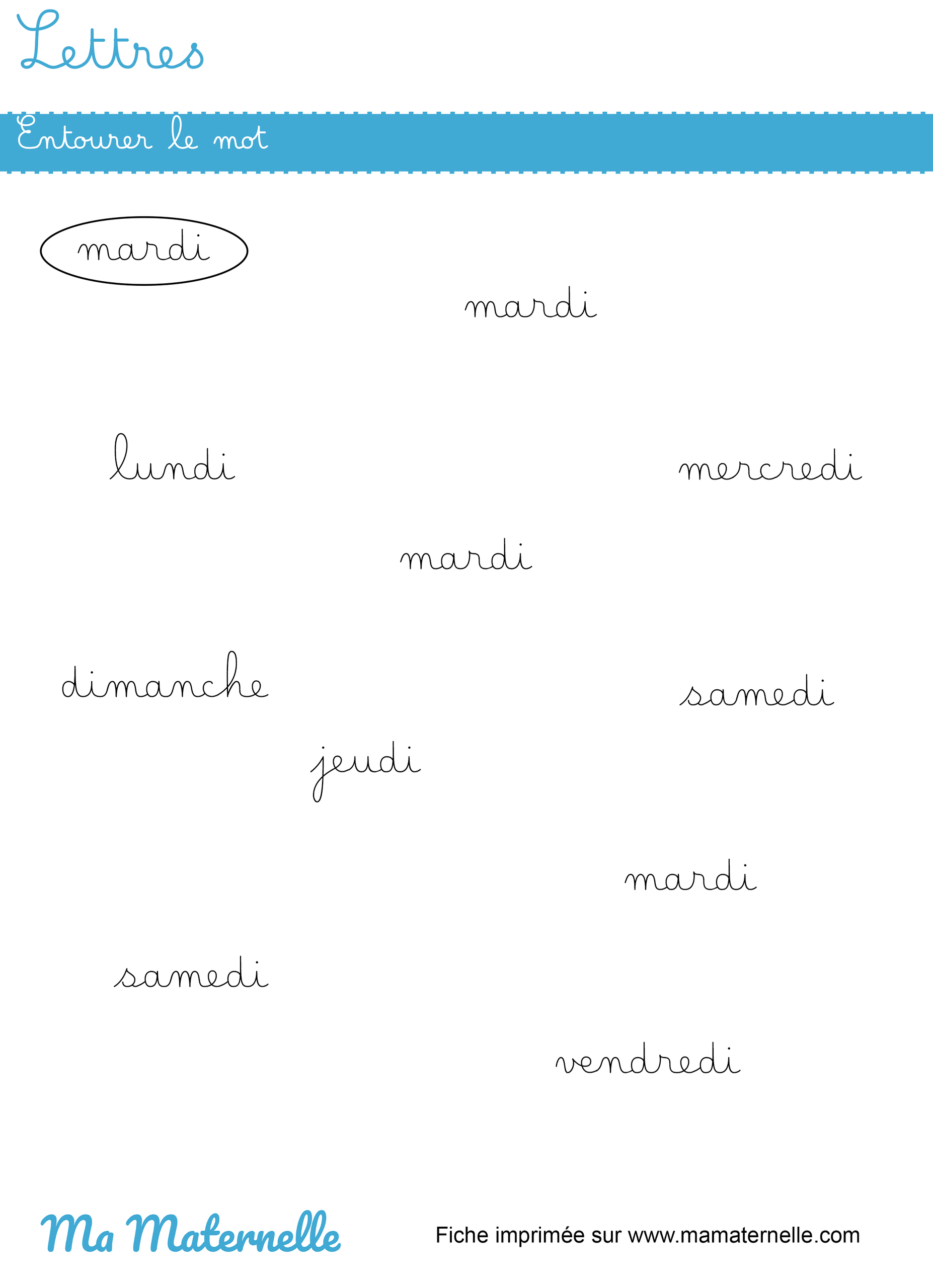 fiche grande section