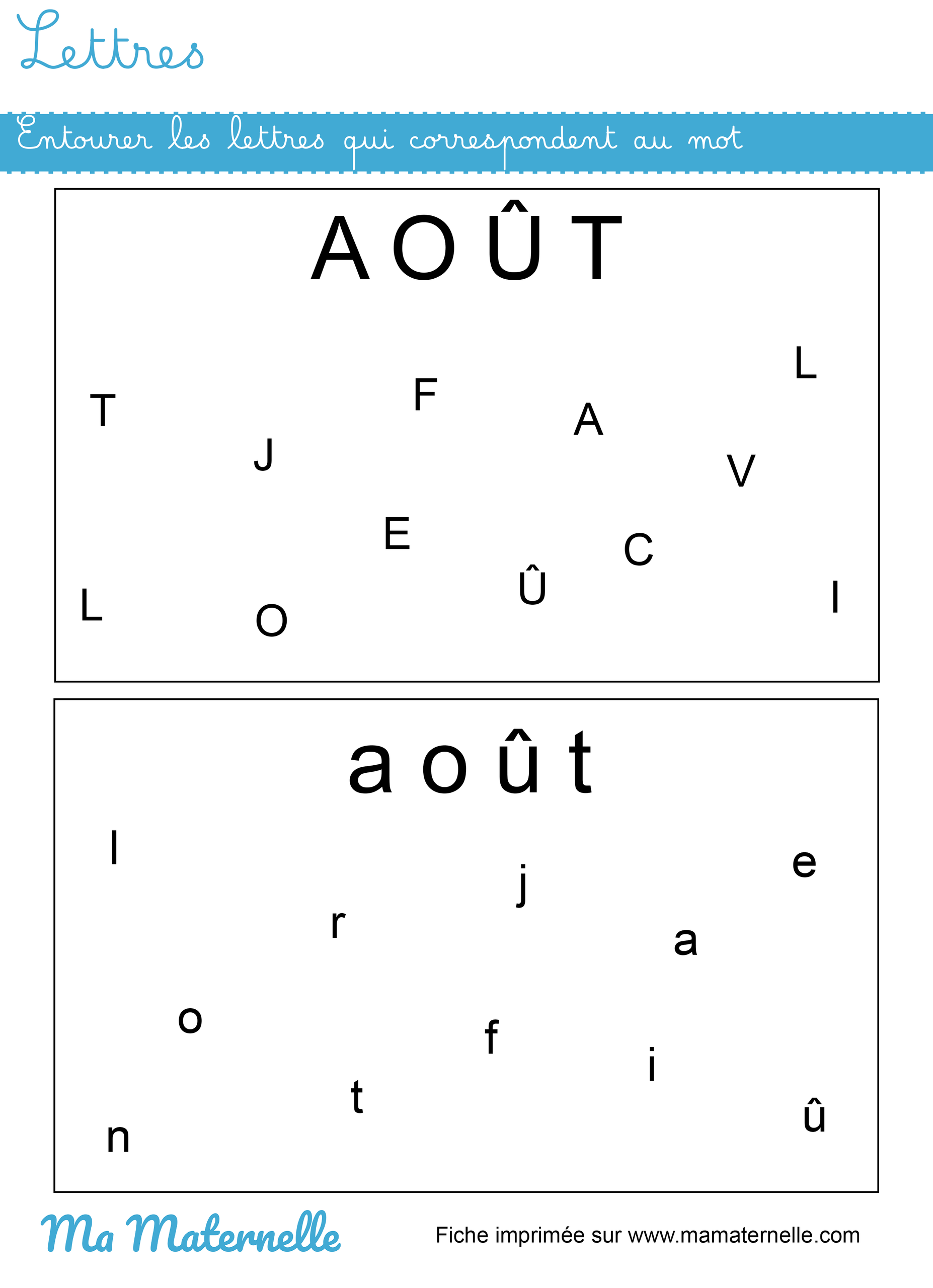 fiche maternelle