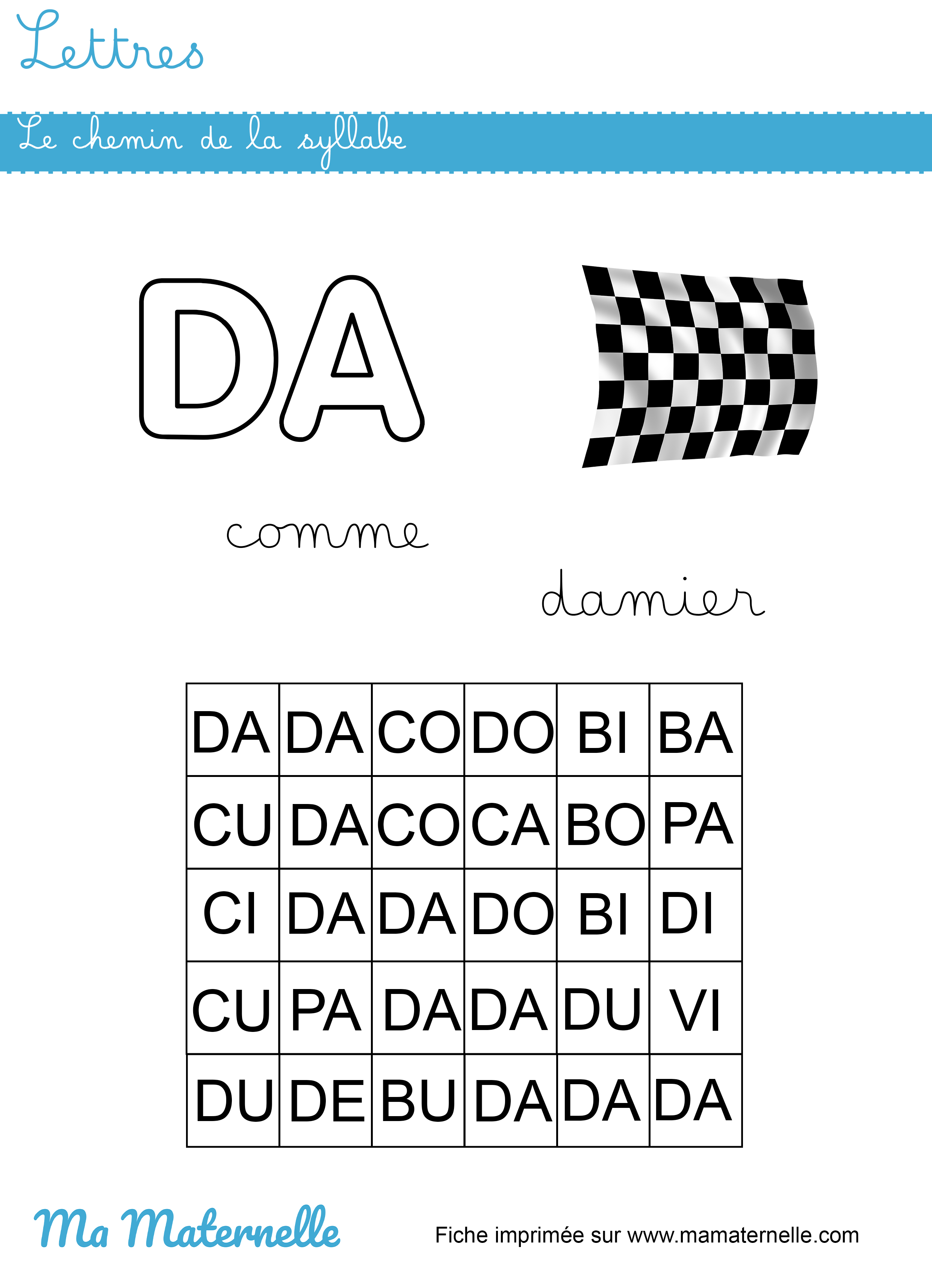 Grande section - Lettres : le chemin de la syllabe