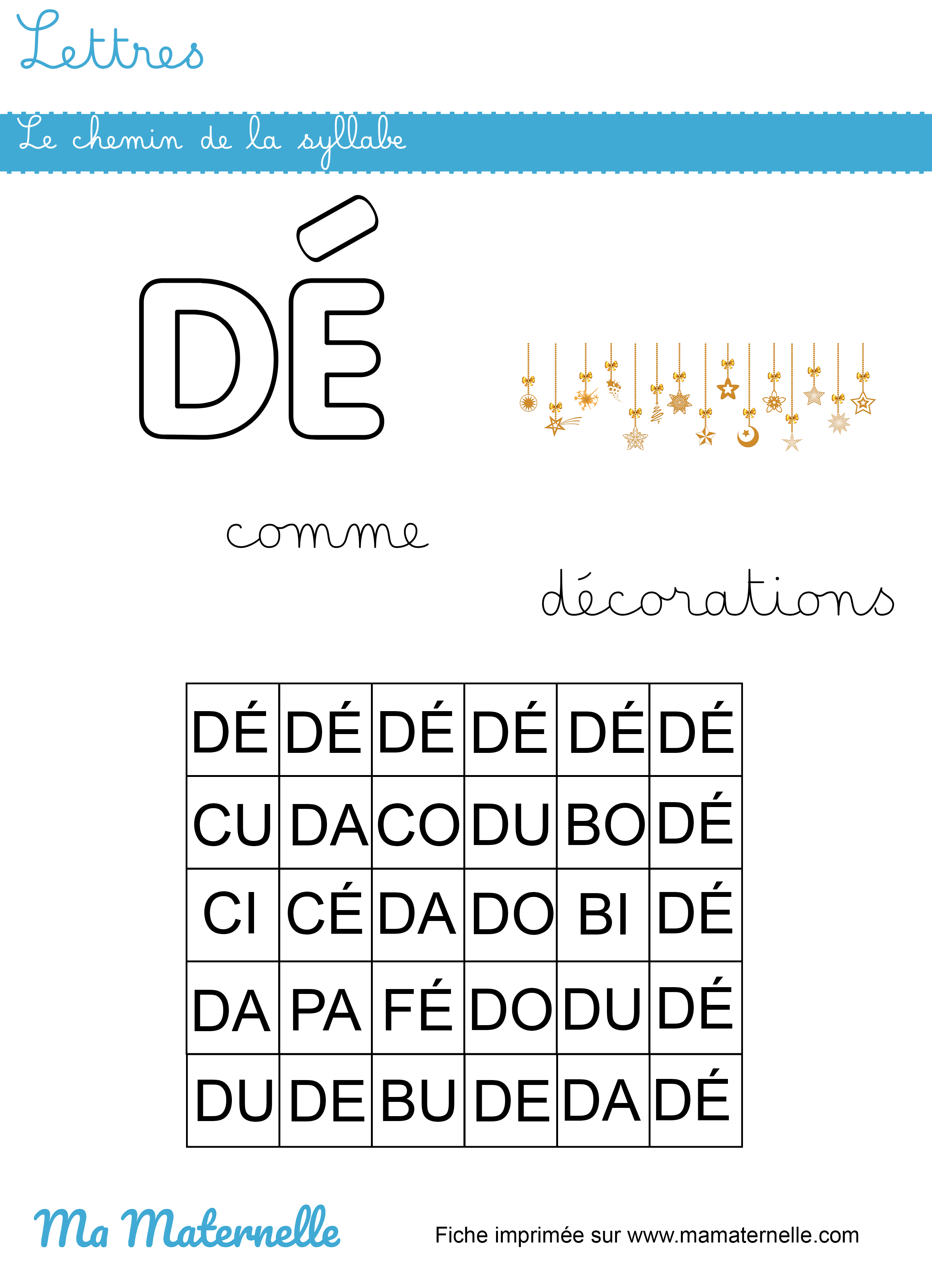 Grande section - Lettres : le chemin de la syllabe