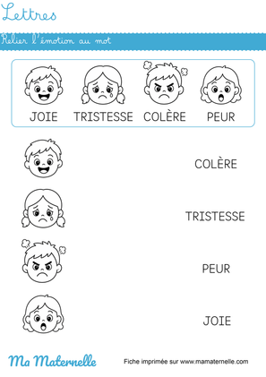 fiche émotion maternelle