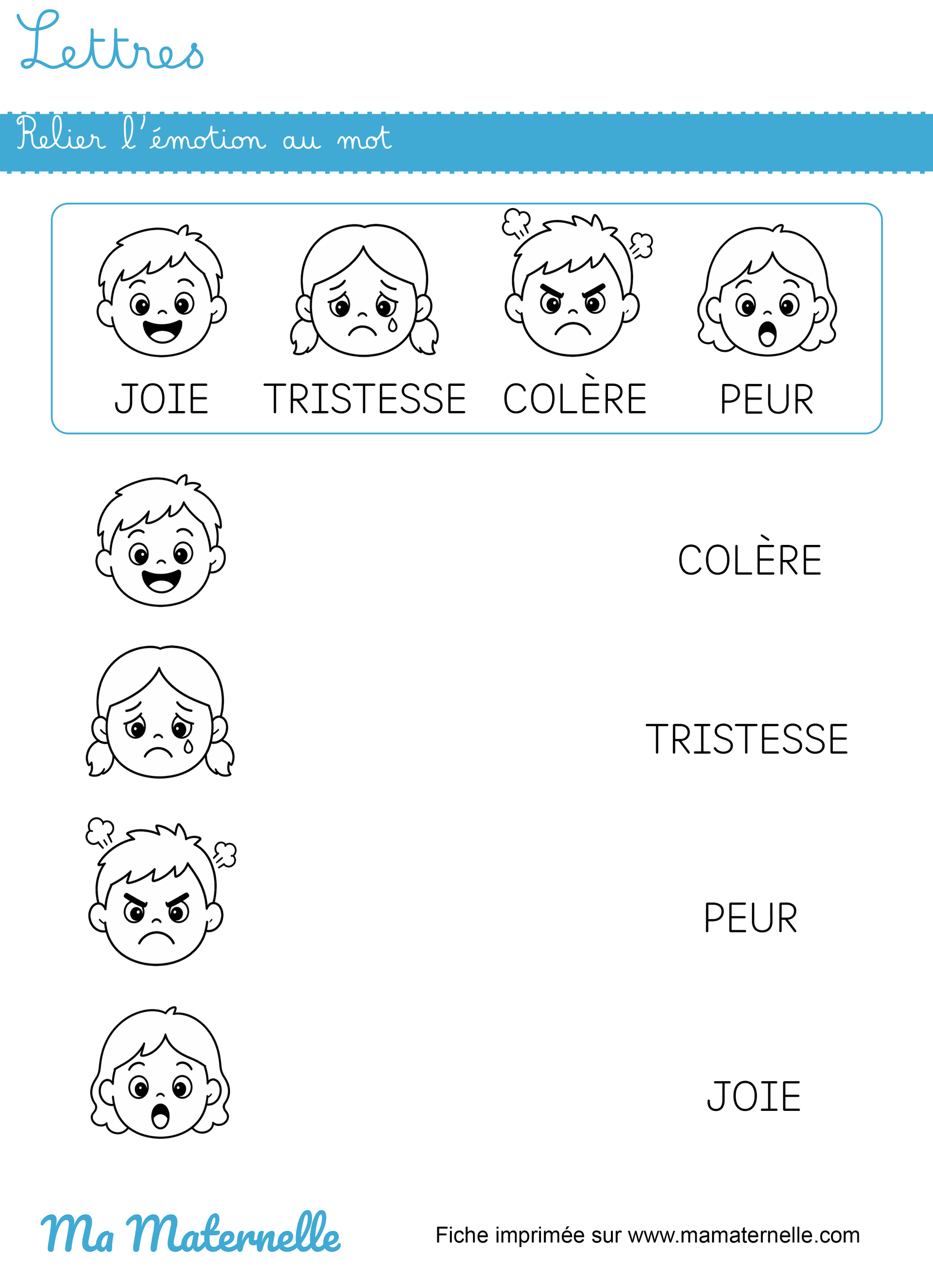 fiche émotion maternelle