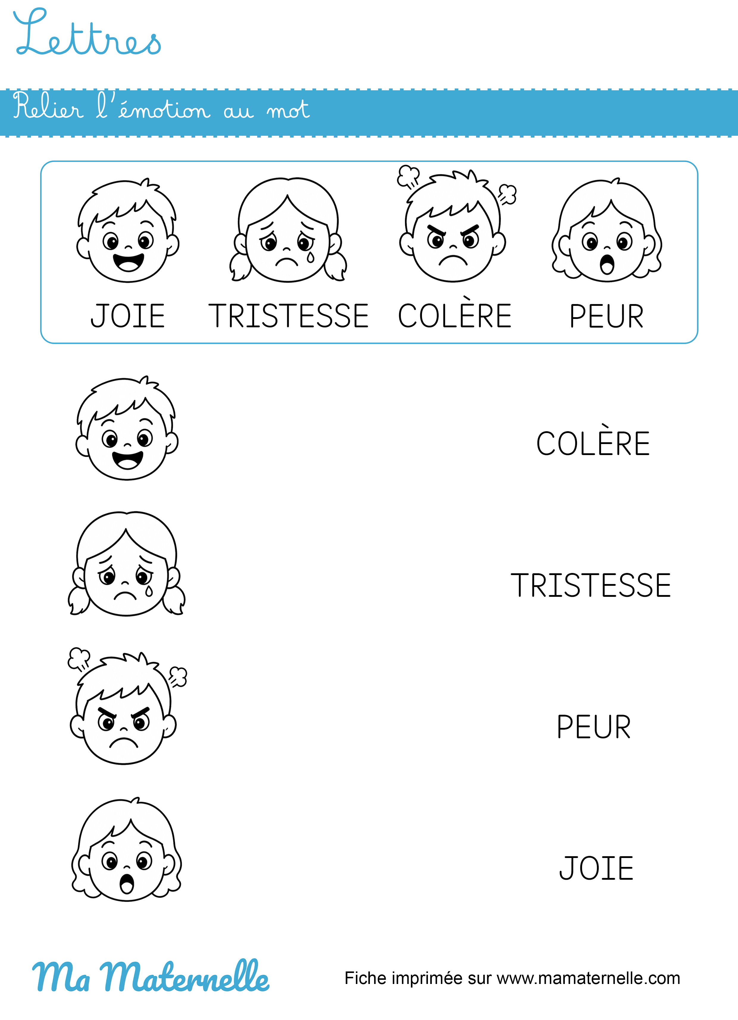 Grande section - Lettres : relier l&rsquo;émotion au mot