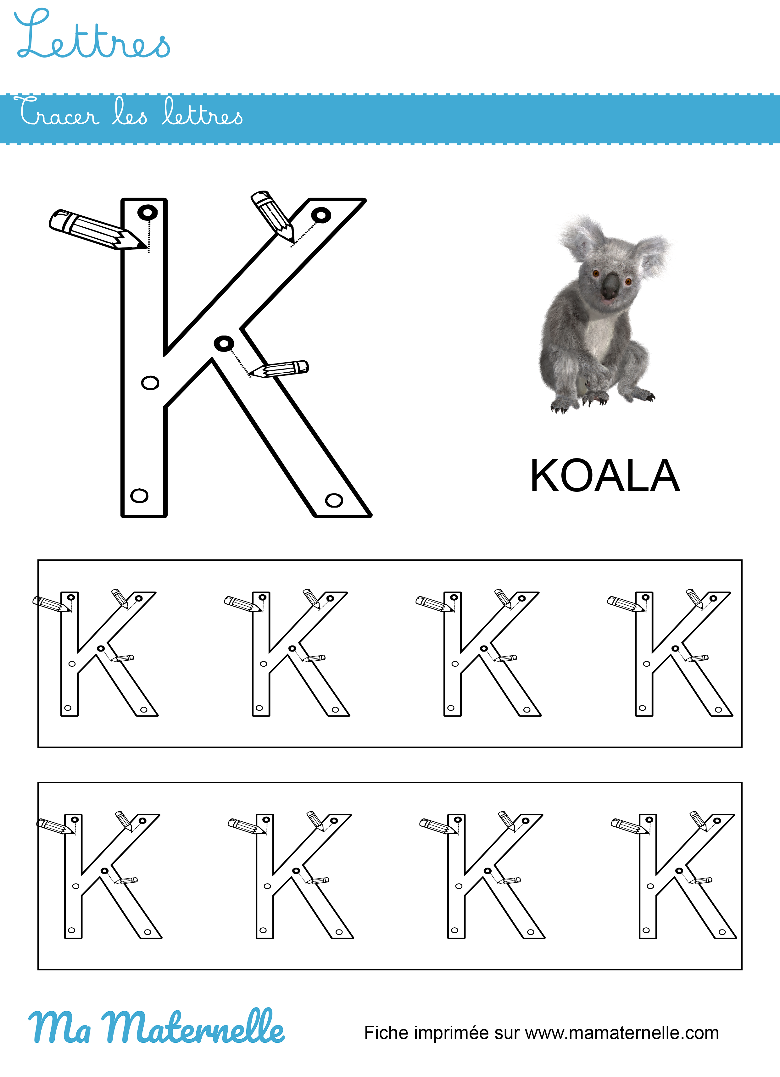 Moyenne section - Lettres : tracer les lettres