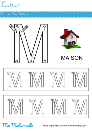 fiche alphabet maternelle écriture