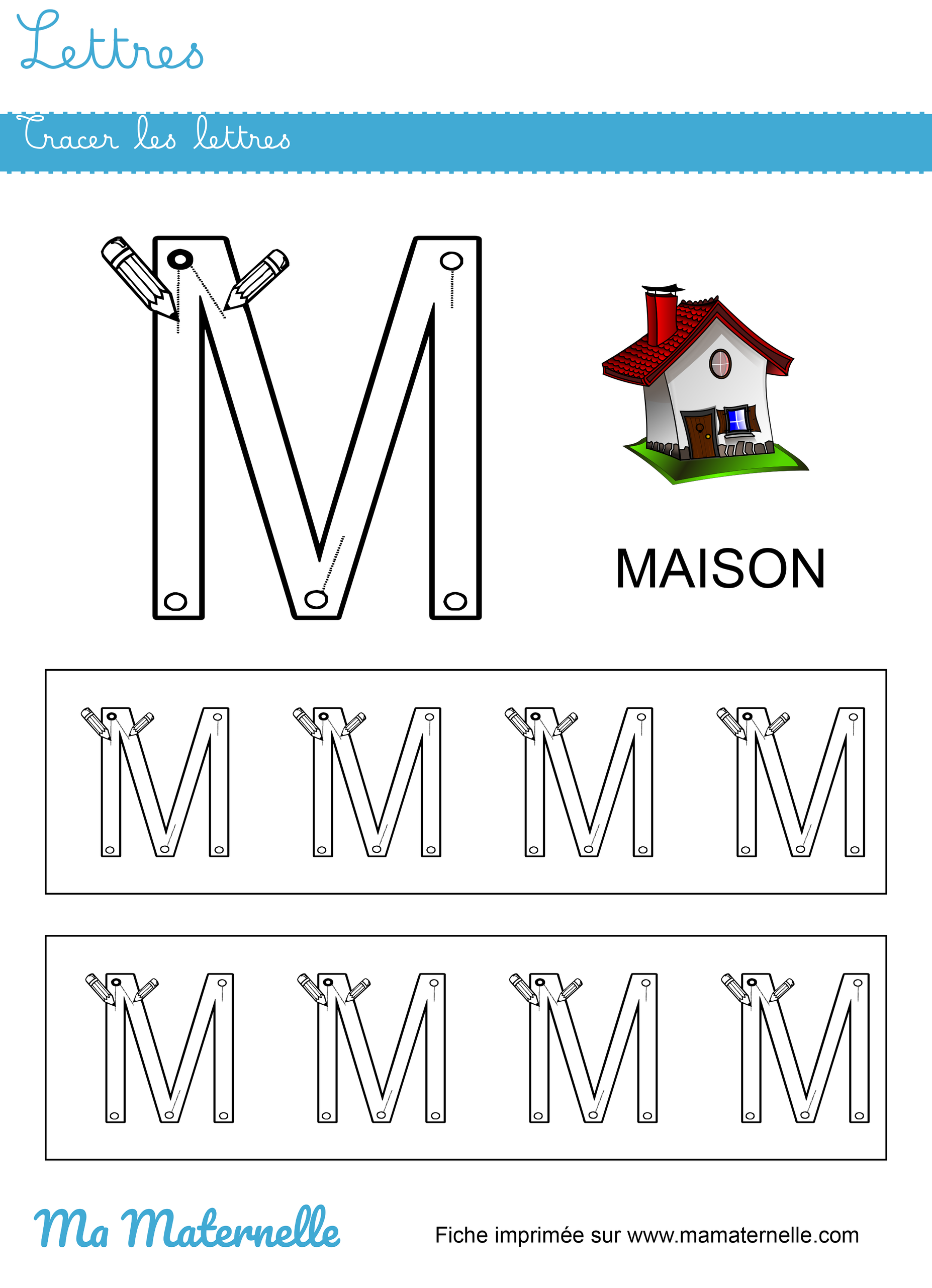 fiche alphabet maternelle écriture