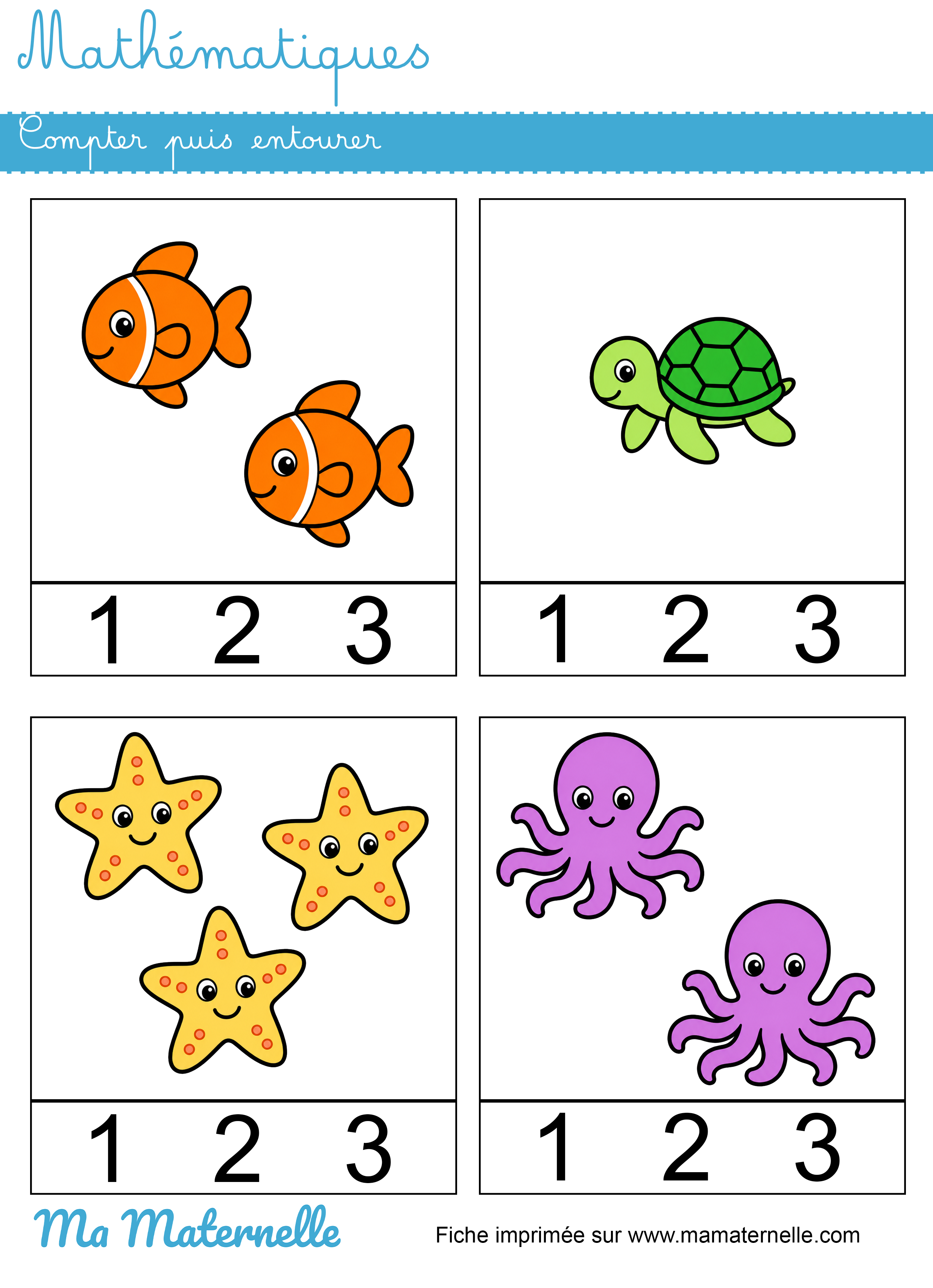 Petite section - Mathématiques : compter puis entourer