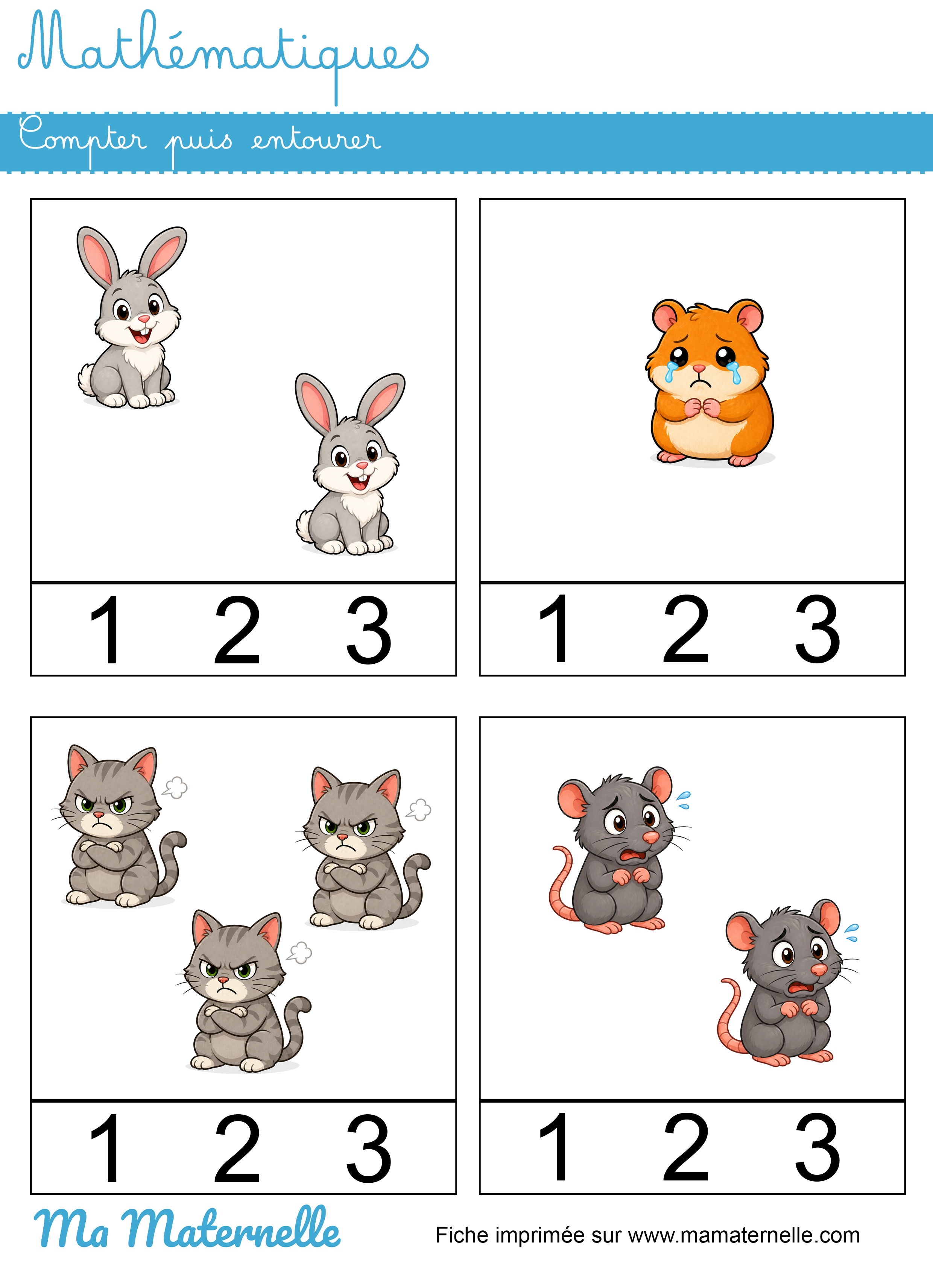 Petite section - Mathématiques : compter puis entourer