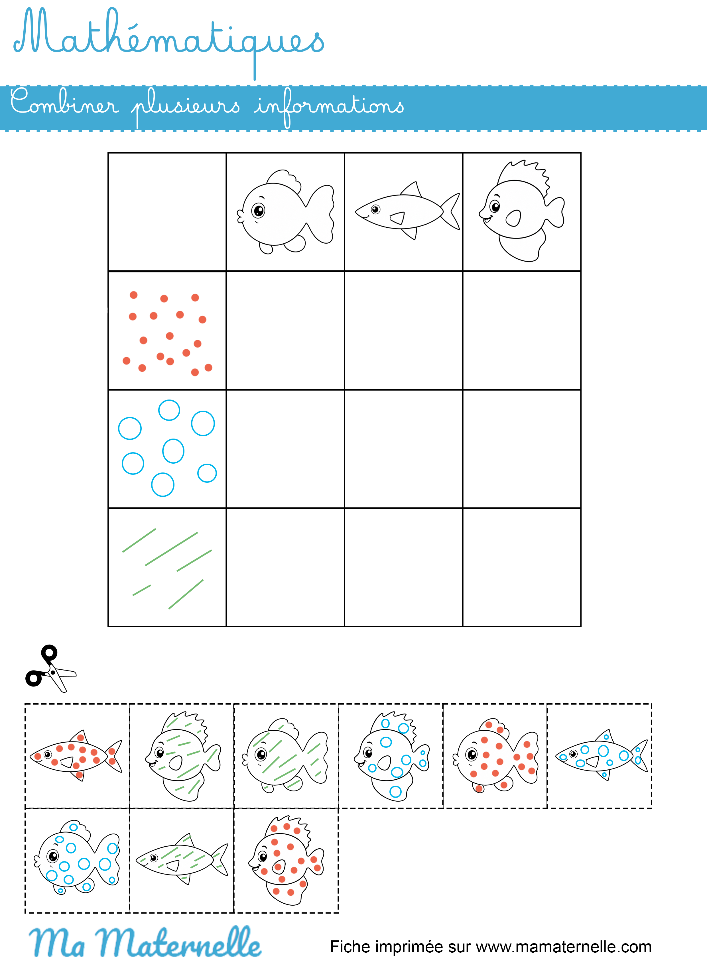Moyenne section - Mathématiques : combiner plusieurs informations