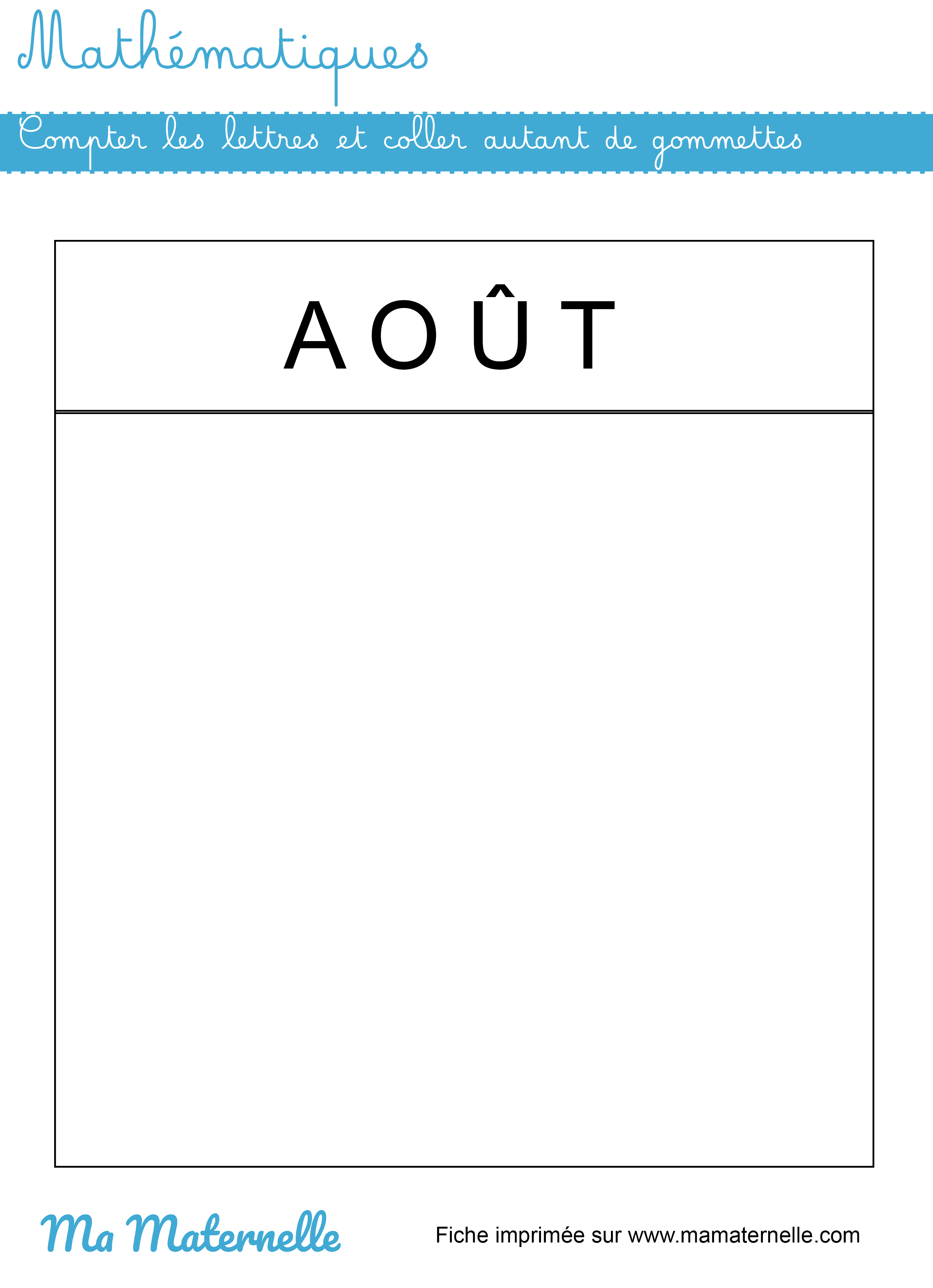 Moyenne section - Mathématiques : compter et coller autant de gommettes
