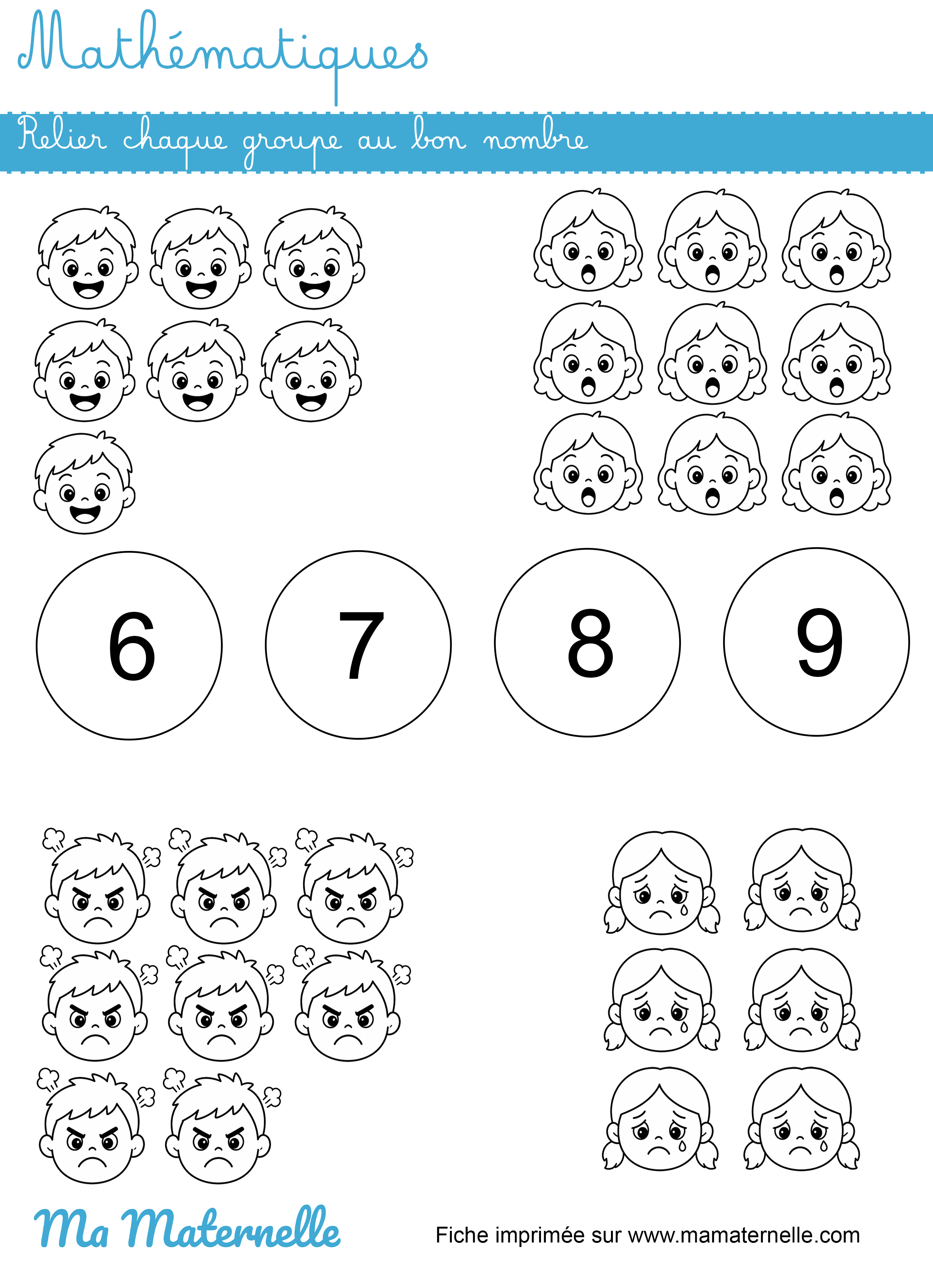 Grande section - Mathématiques : relier les groupes aux nombres