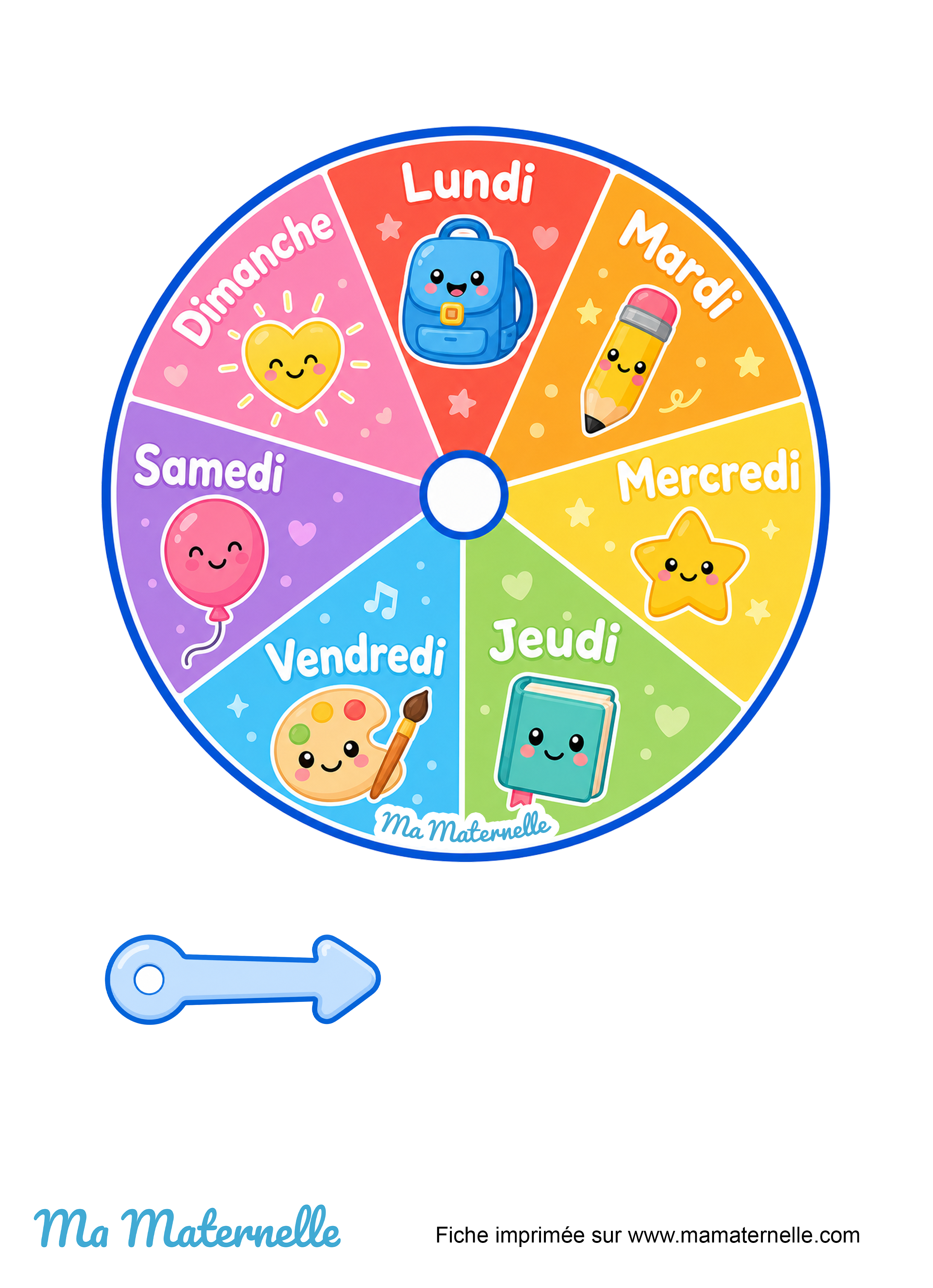 Activités - Outil pédagogique : la roue des jours de la semaine