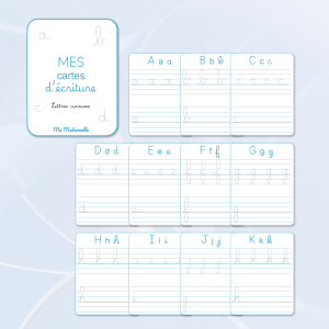 cartes d'écriture lettres cursives