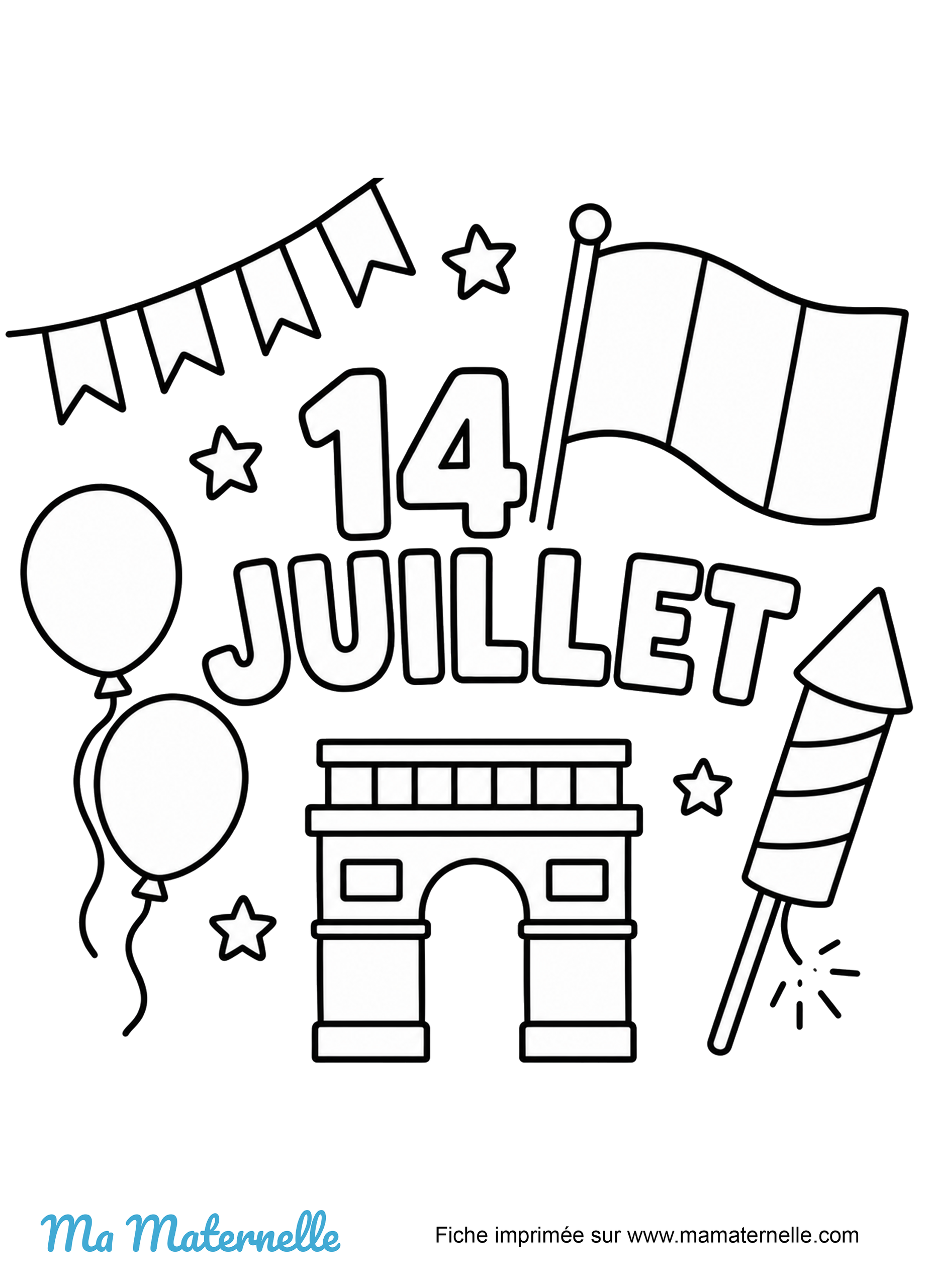 Activités - Coloriage : 14 juillet