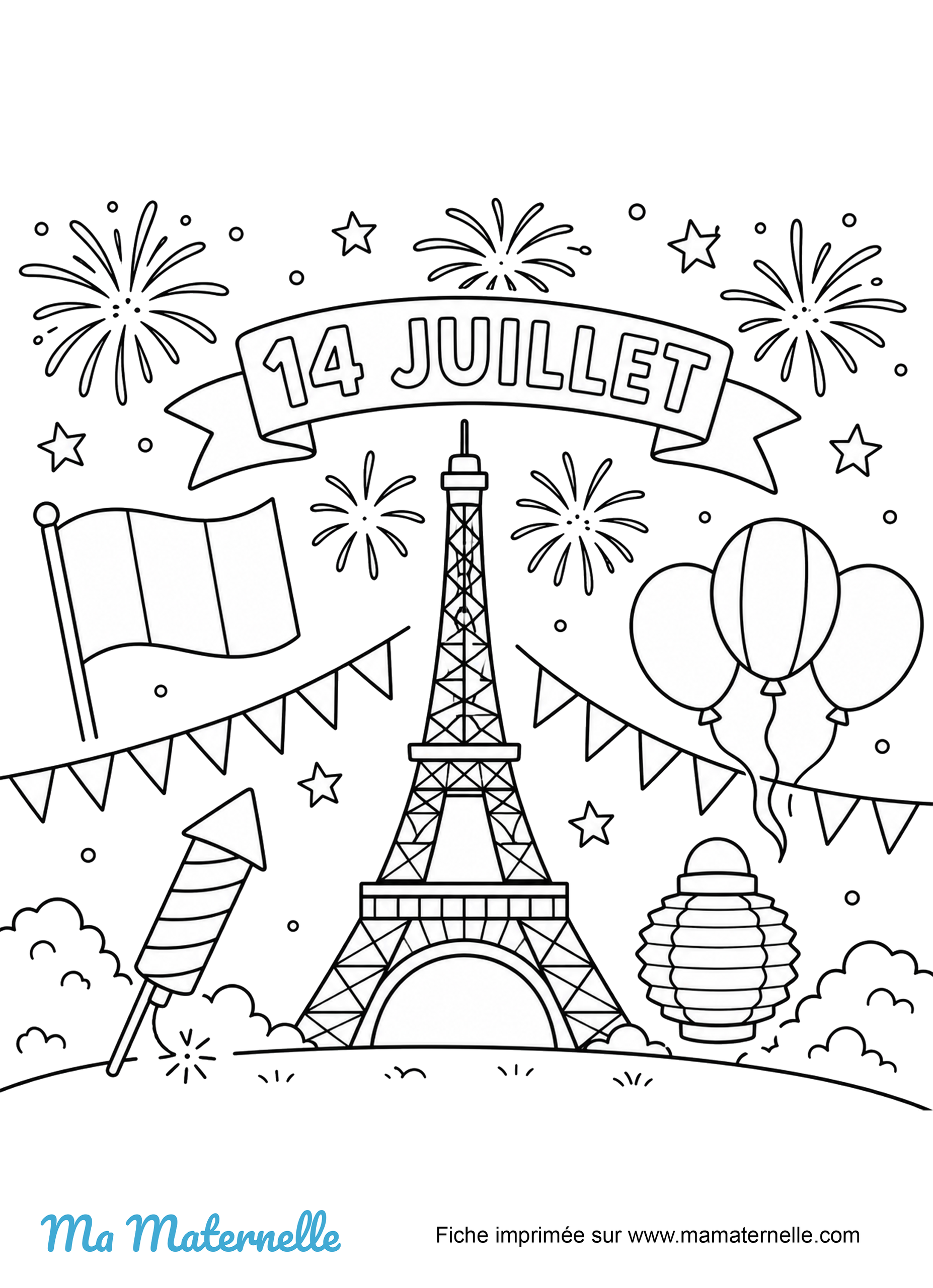 Activités - Coloriage : 14 juillet
