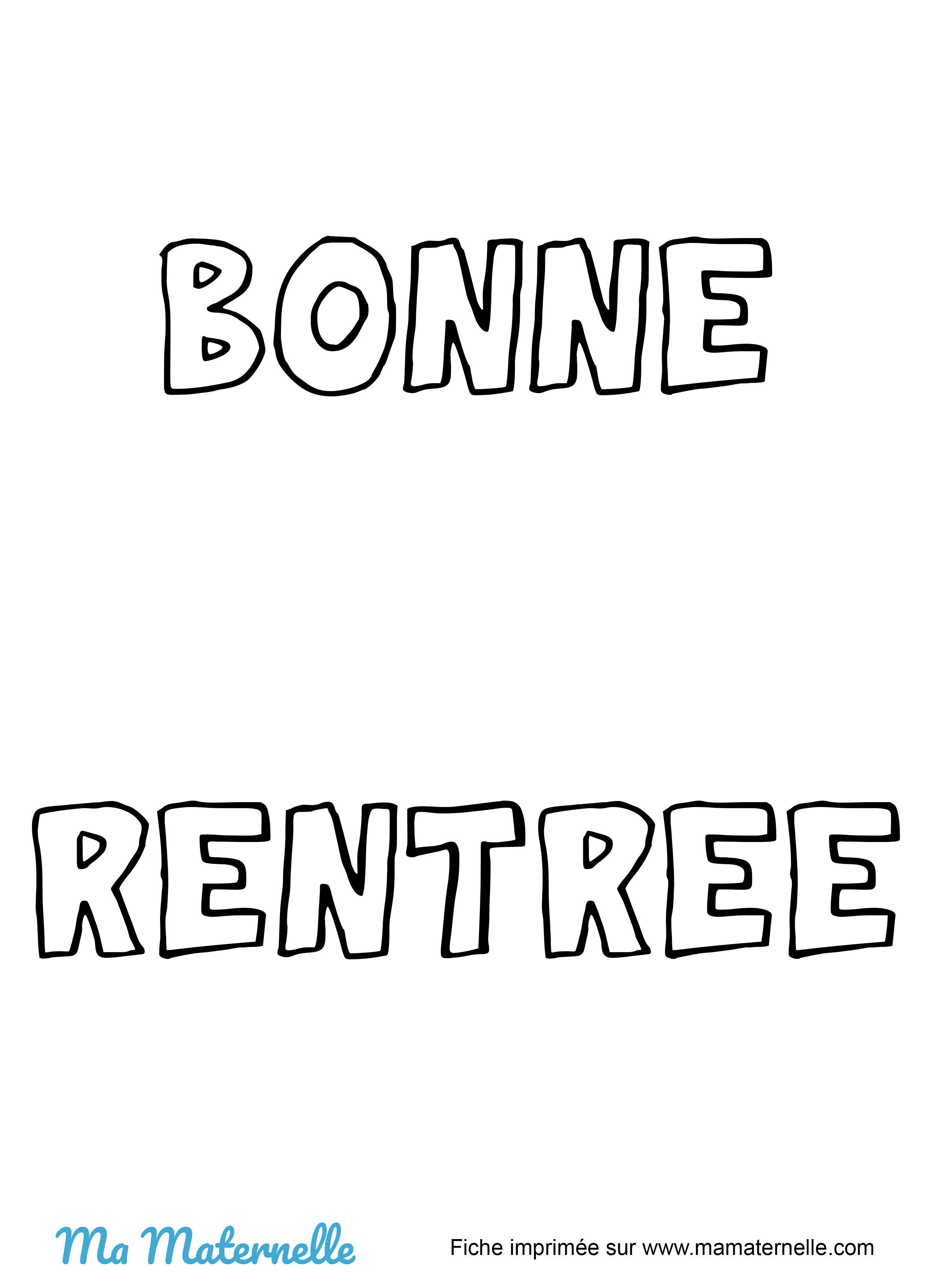 Activités - Coloriage : bonne rentrée