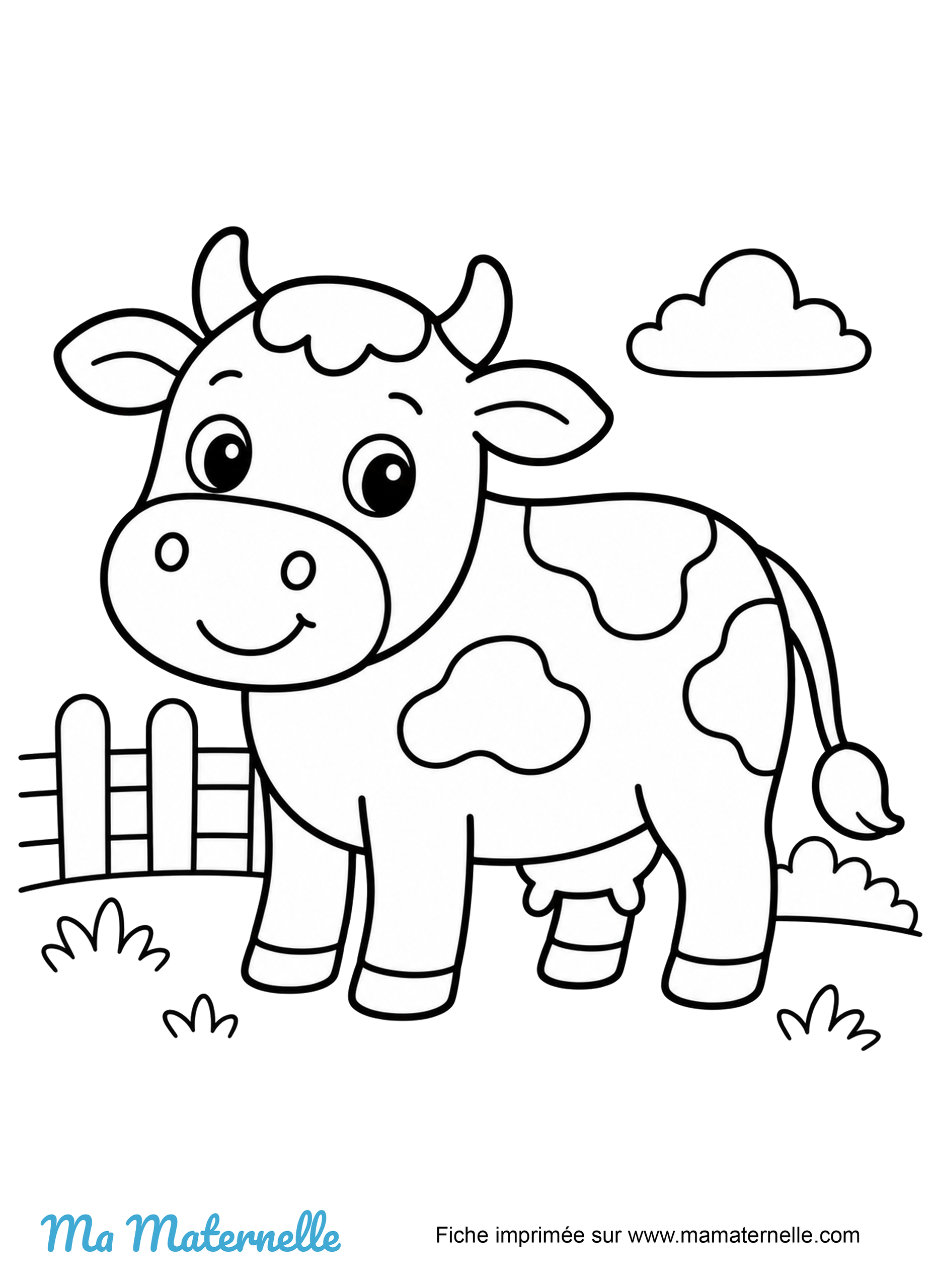 Activités - Coloriage : vache