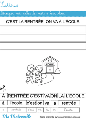 fiches rentrée enfant maternelle