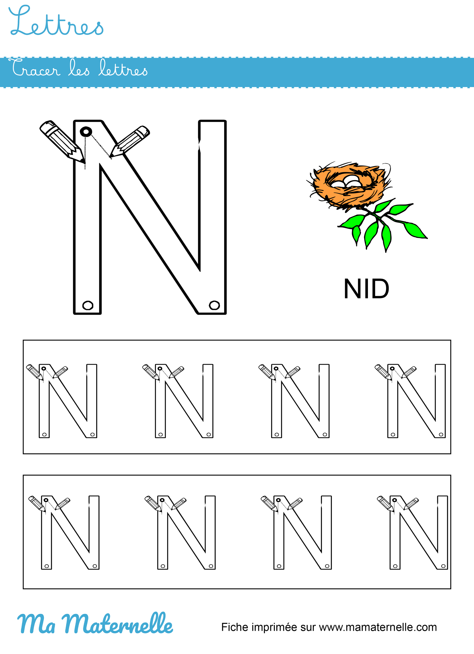Moyenne section - Lettres : tracer les lettres