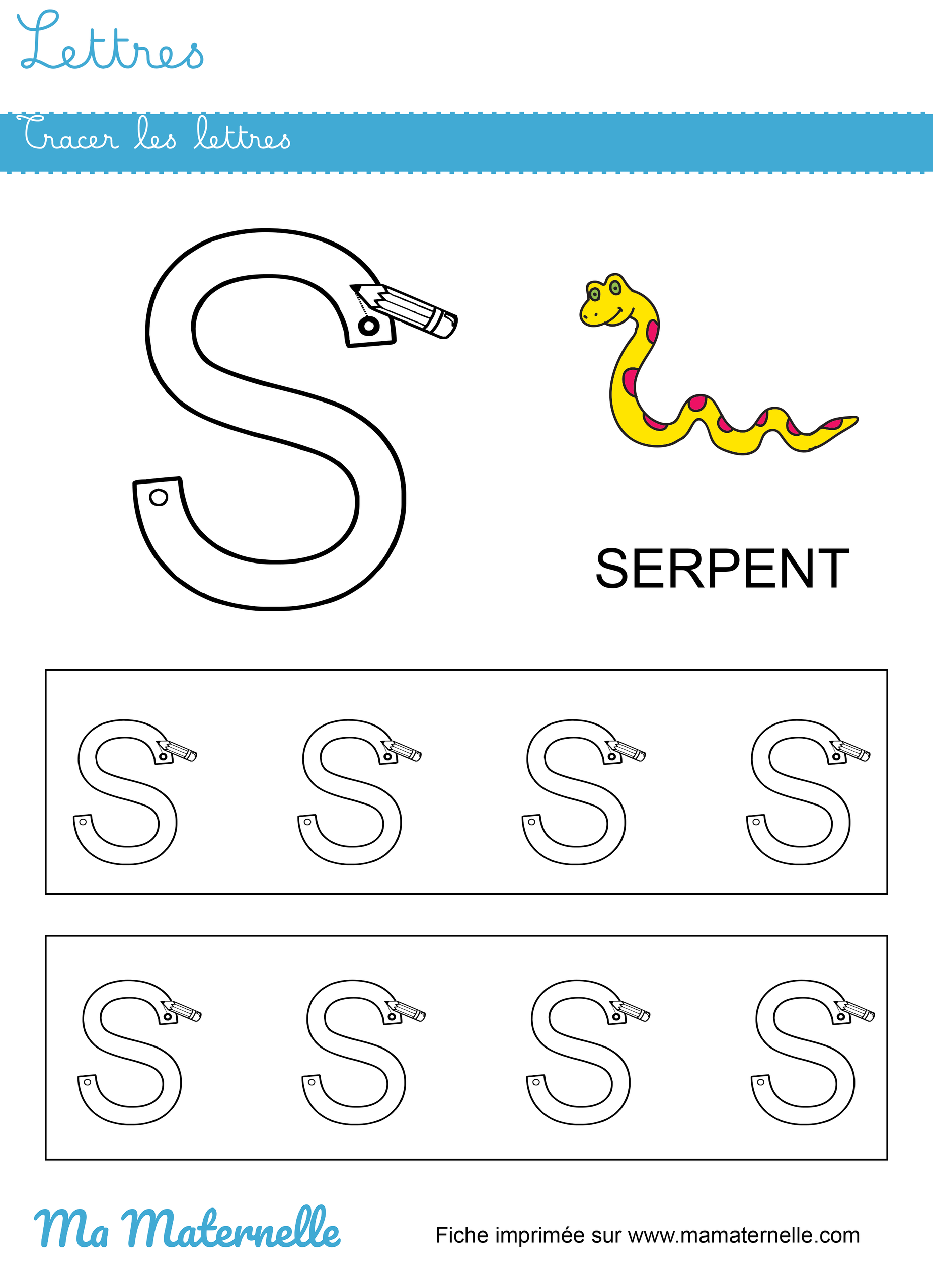 Moyenne section - Lettres : tracer les lettres
