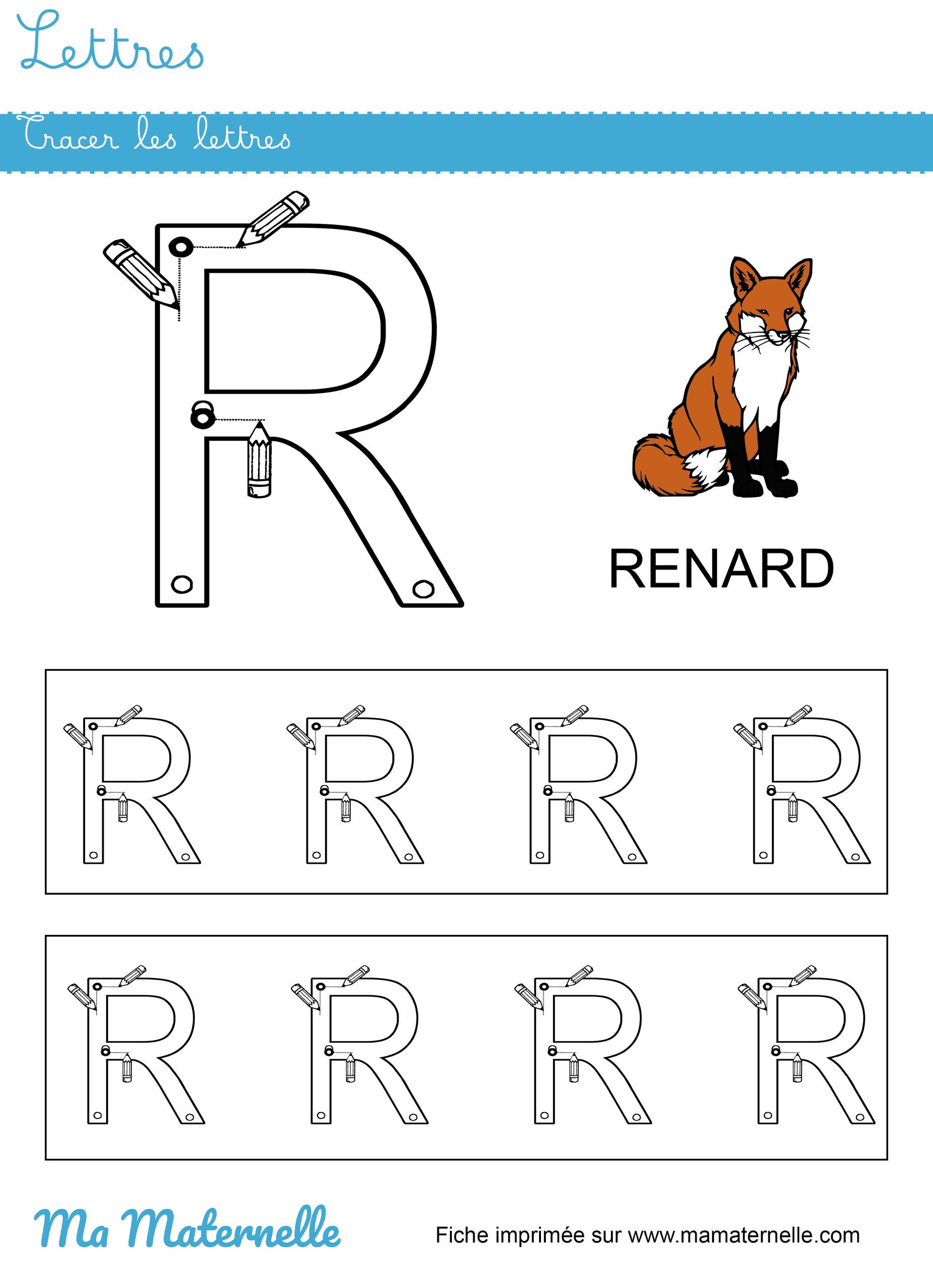 Moyenne section - Lettres : tracer les lettres