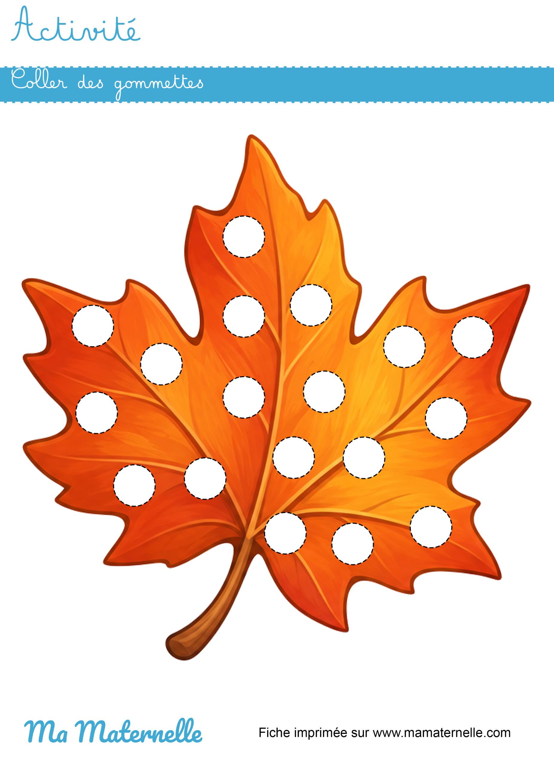 Activités - Activité : coller des gommettes sur la feuille