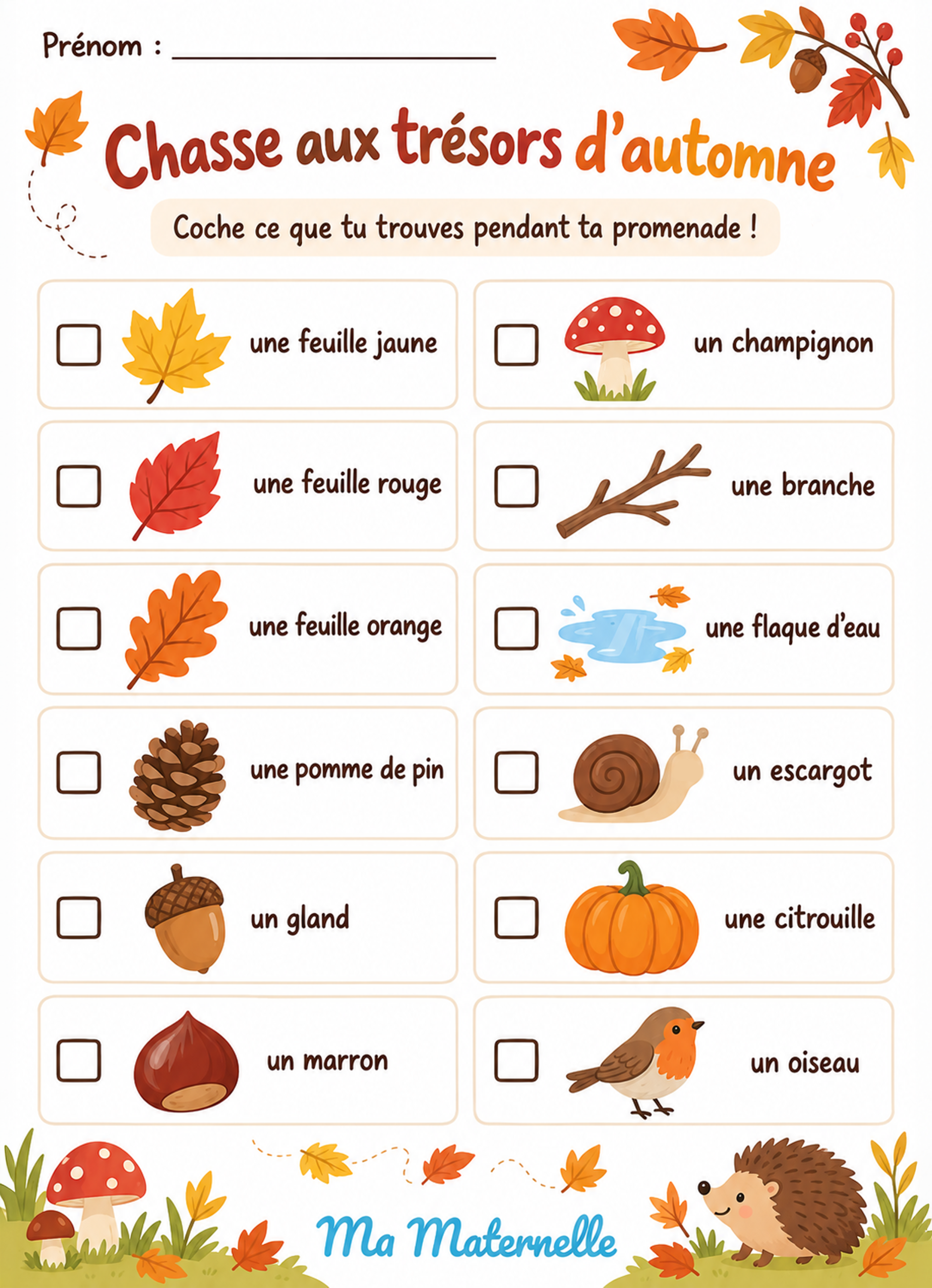 Activités - Chasse aux trésors d’automne