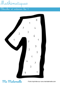 Grande section - Mathématiques : colorier en suivant le code couleur des nombres de 1 à 5
